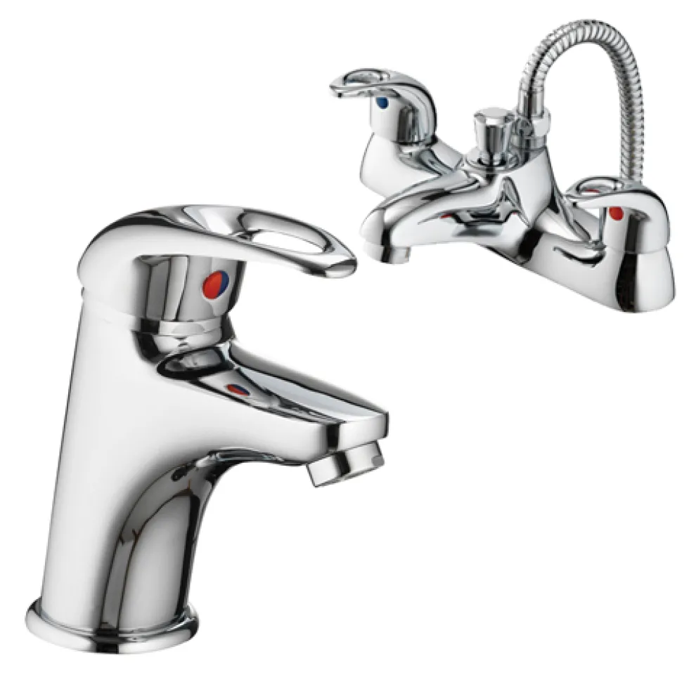 Vellamo Loop Basin Mixer and Bath Shower Mixer Pack