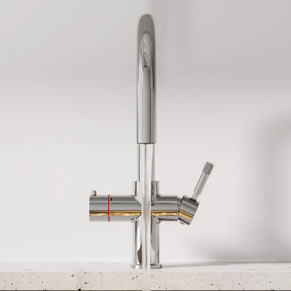 Vellamo Luna 4-in-1 Pull Out Instant Boiling Water Tap with Boiler & Filter