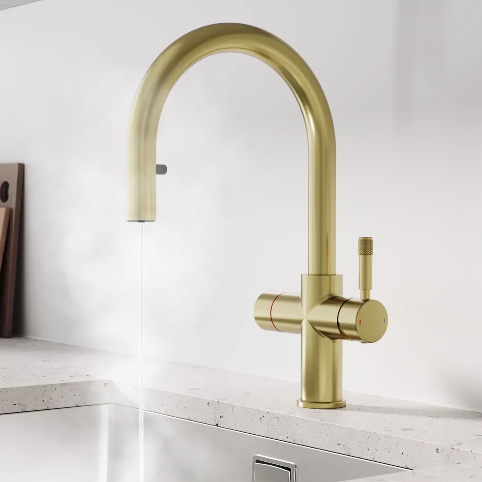 Vellamo Luna 4-in-1 Pull Out Instant Boiling Water Tap with Boiler & Filter