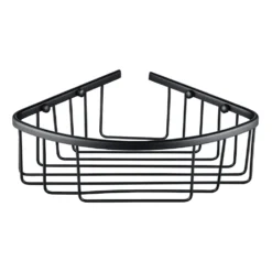 Vellamo Matt Black Corner Shower Basket