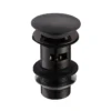 Vellamo Matt Black Dome Clicker Basin Waste - Slotted