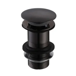 Vellamo Matt Black Unslotted Clicker Basin Waste