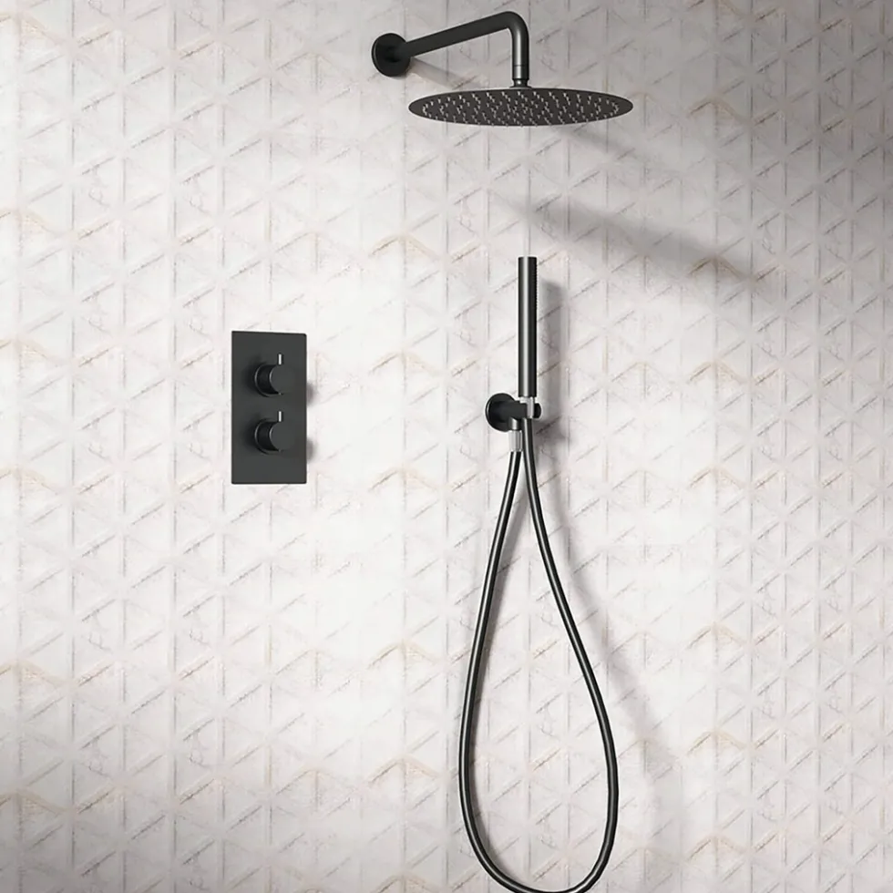 Vellamo Matt Black Wall Mounted Arm - 300mm