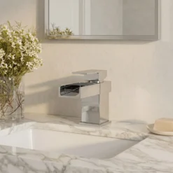 Vellamo Maya Waterfall Basin Mixer with Clicker Waste