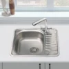 Vellamo Minima Ultra Compact 1 Bowl Satin Stainless Steel Kitchen Sink & Waste - 580 x 488mm