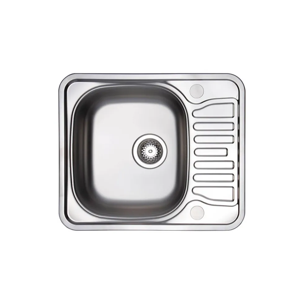 Vellamo Minima Ultra Compact 1 Bowl Satin Stainless Steel Kitchen Sink & Waste - 580 x 488mm