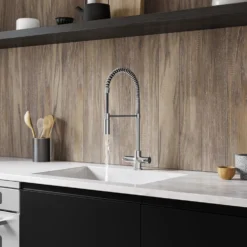 Vellamo Mini Pro Kitchen Mixer Tap with Pull Out Spray Spout - Polished Chrome