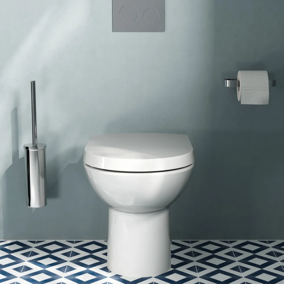 Vellamo Modern D-Shaped Back to Wall Toilet with Soft Close Seat