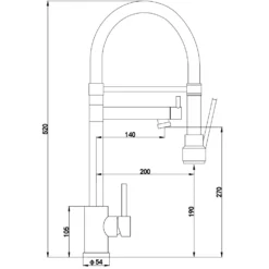Vellamo Nexus Mono Pull Out Spray Kitchen Mixer Tap with Black Hose