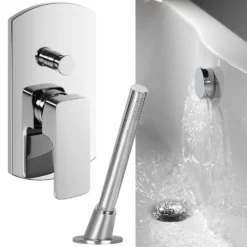 Vellamo Panache Bath Shower Mixer with Overflow Filler & Pull Out Handset