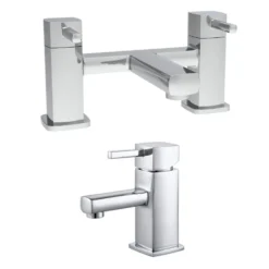 Vellamo Quadro Basin Mixer & Bath Filler Value Pack