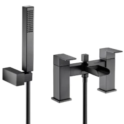 Vellamo Reve Matt Black Waterfall Bath Shower Mixer Tap