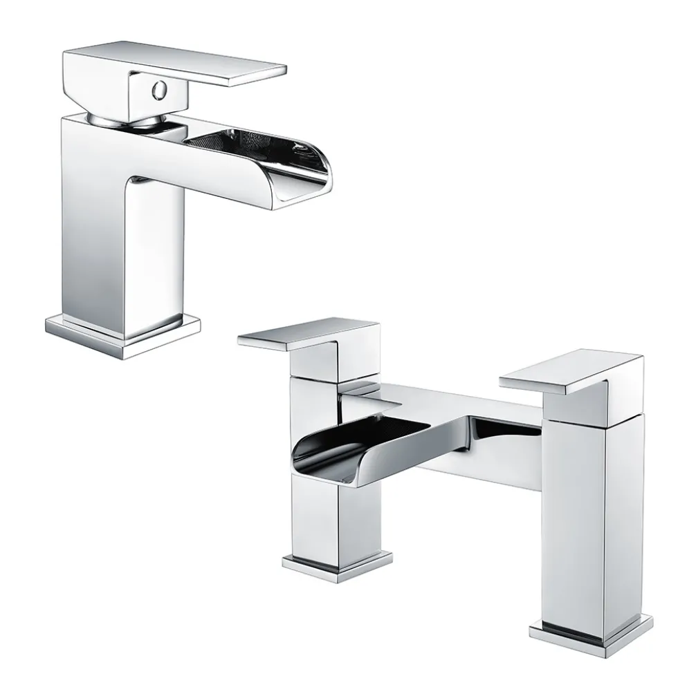 Vellamo Reve Waterfall Basin Mixer & Waterfall Bath Filler Value Pack