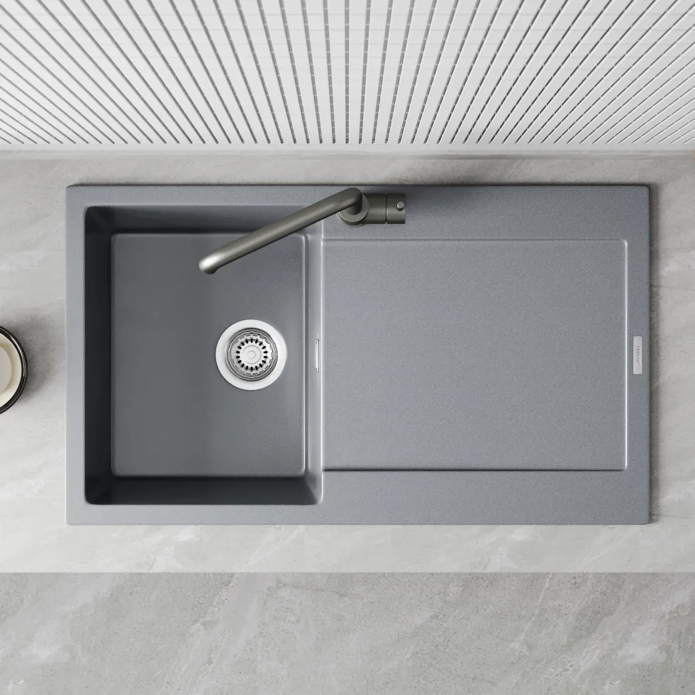 Vellamo Rocca Compact 1 Bowl Granite Composite Inset Kitchen Sink & Waste - 860 x 500mm