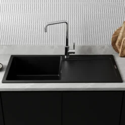 Vellamo Rocca Large 1 Bowl Granite Composite Inset Kitchen Sink & Waste - 1000 x 500mm