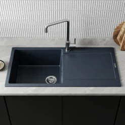 Vellamo Rocca Large 1 Bowl Granite Composite Inset Kitchen Sink & Waste - 1000 x 500mm