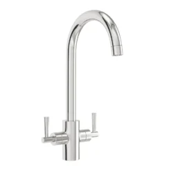 Vellamo Sidra Twin Lever Mono Kitchen Mixer - Polished Chrome