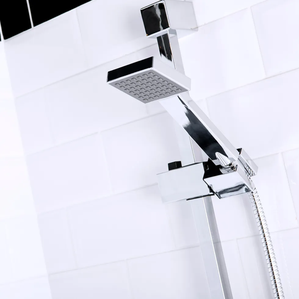 Vellamo Square Shower Slide Rail Kit - Polished Chrome