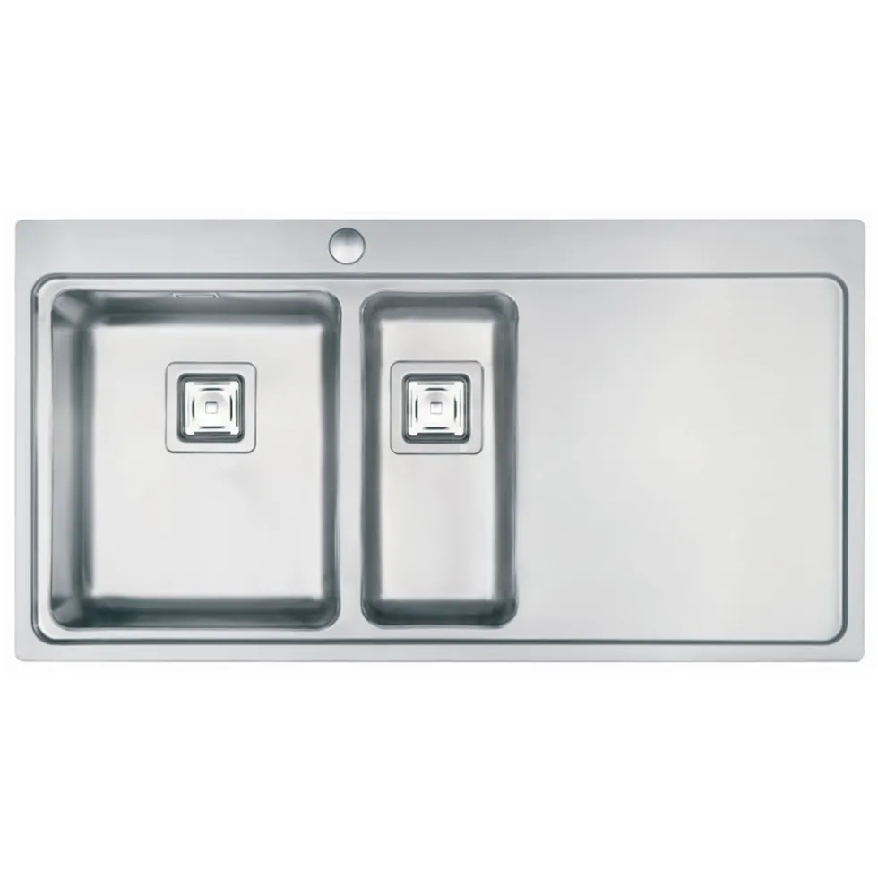 Vellamo Steel Horizon 1.5 Bowl Stainless Steel Kitchen Sink & Waste Kit - 1000 x 520mm