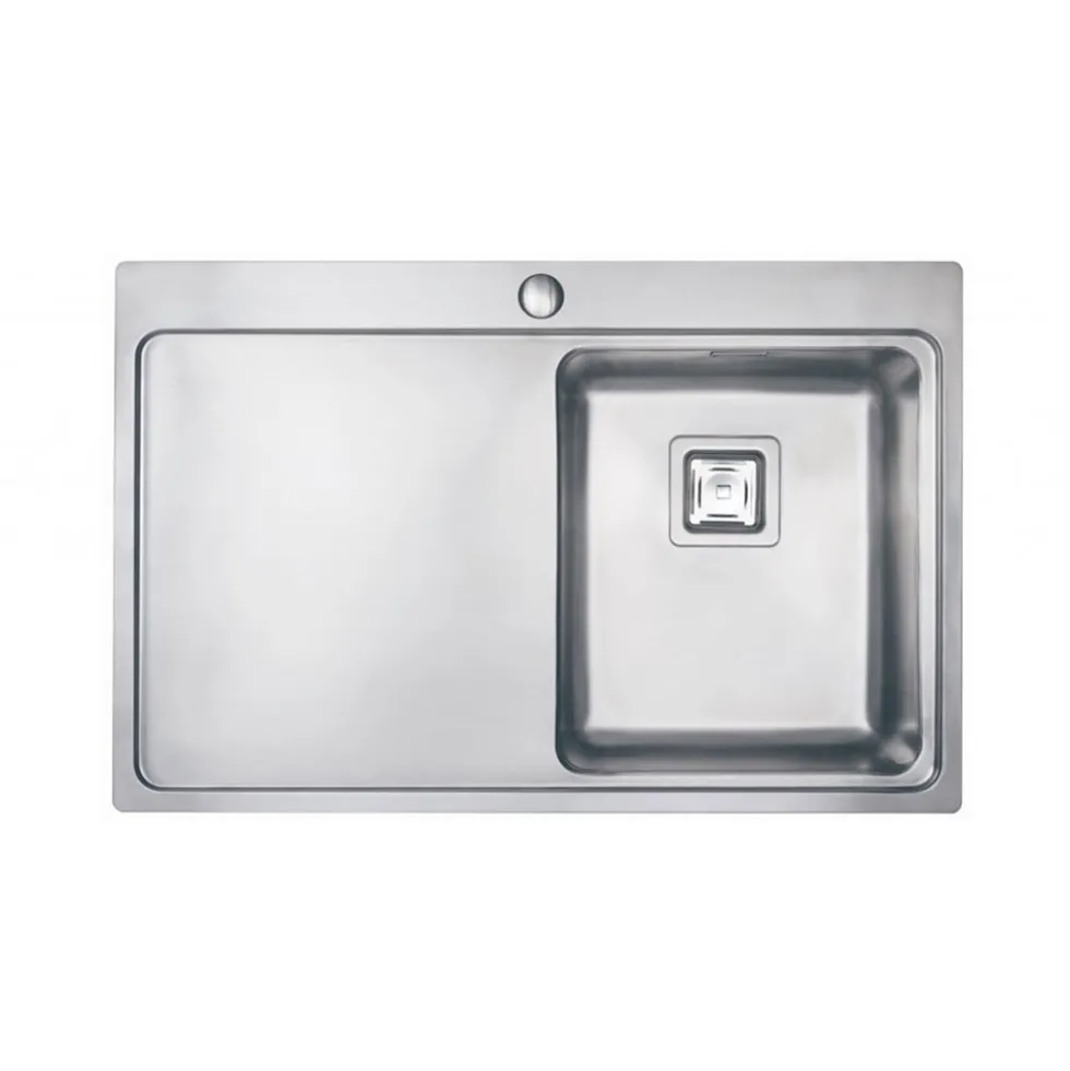 Vellamo Steel Horizon Compact 1 Bowl Stainless Steel Kitchen sink & Waste Kit - 800 x 520mm