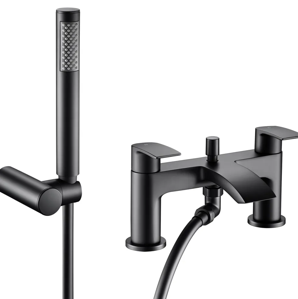 Vellamo Swift Bath Shower Mixer & Kit - Matt Black