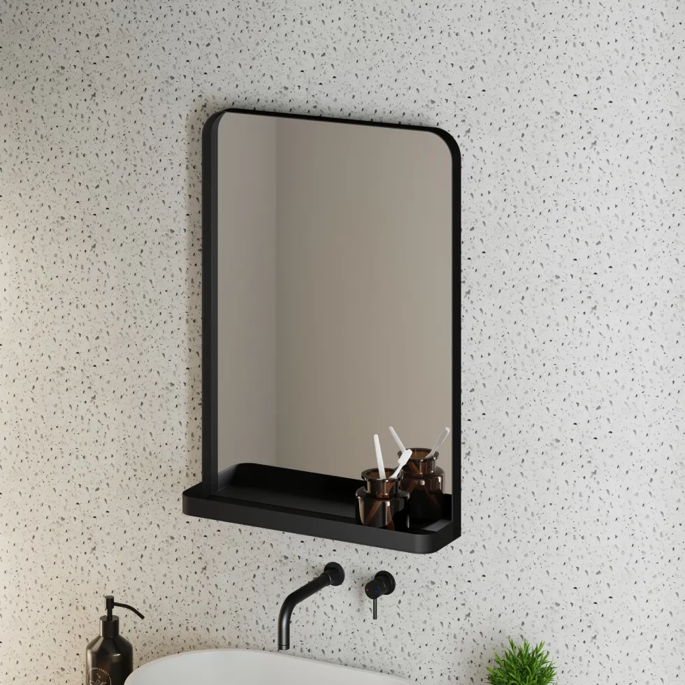 Vellamo Swift Framed Mirror & Shelf - 500 x 700mm