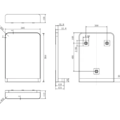 Vellamo Swift Framed Mirror & Shelf - 500 x 700mm