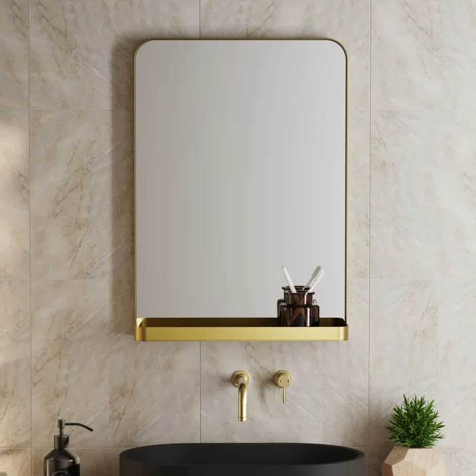 Vellamo Swift Framed Mirror & Shelf - 500 x 700mm