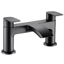 Vellamo Swift Matt Black Deck Mounted Bath Filler