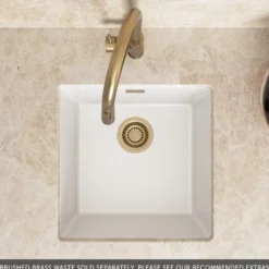 Vellamo Terra 1 Bowl Granite Composite Inset or Undermount Kitchen Sink & Waste - 430 x 460mm