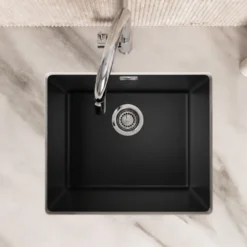 Vellamo Terra 1 Bowl Granite Composite Inset / Undermount Kitchen Sink & Waste - 533 x 457mm