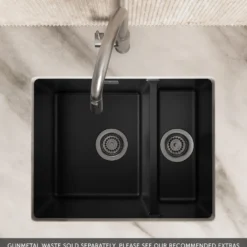 Vellamo Terra 1.5 Bowl Granite Composite Inset/Undermount Kitchen Sink & Waste Kit - 555 x 460mm