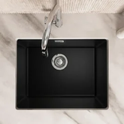 Vellamo Terra Large 1 Bowl Granite Composite Inset / Undermount Kitchen Sink & Waste - 610 x 460mm