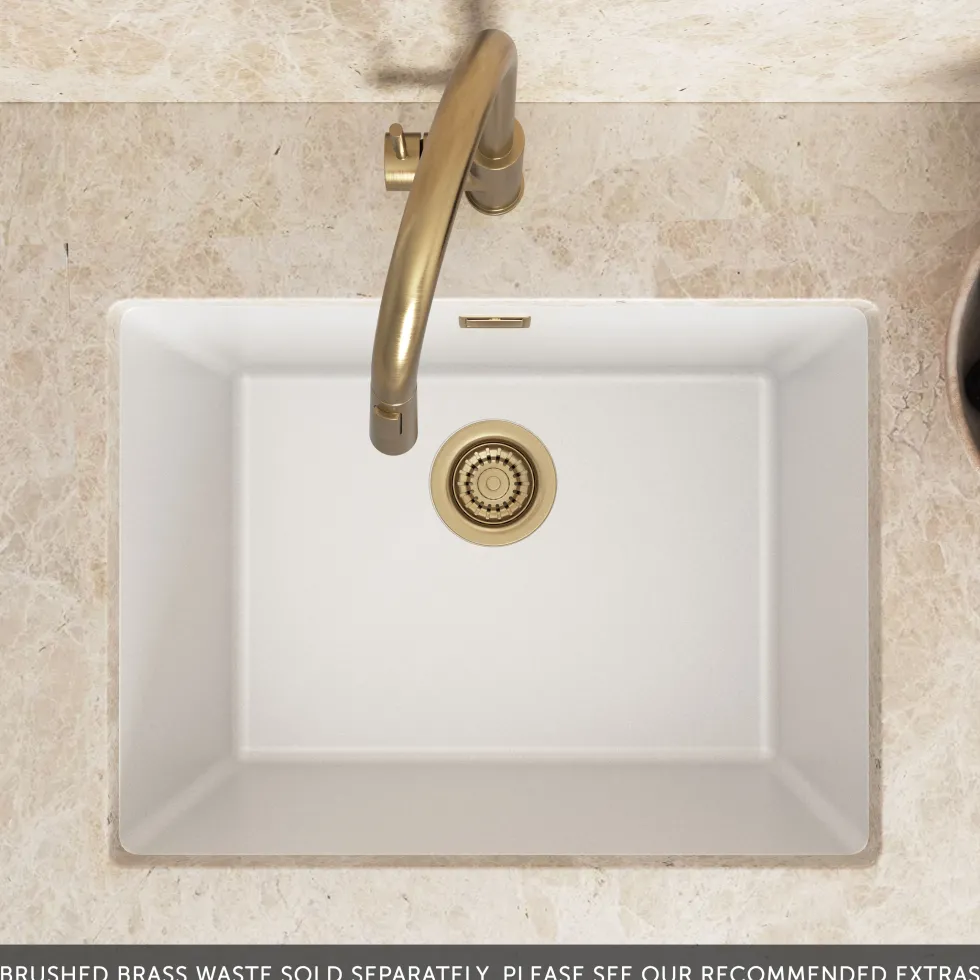Vellamo Terra Large 1 Bowl Granite Composite Inset / Undermount Kitchen Sink & Waste - 610 x 460mm