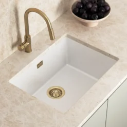 Vellamo Terra Large 1 Bowl Granite Composite Inset / Undermount Kitchen Sink & Waste - 610 x 460mm