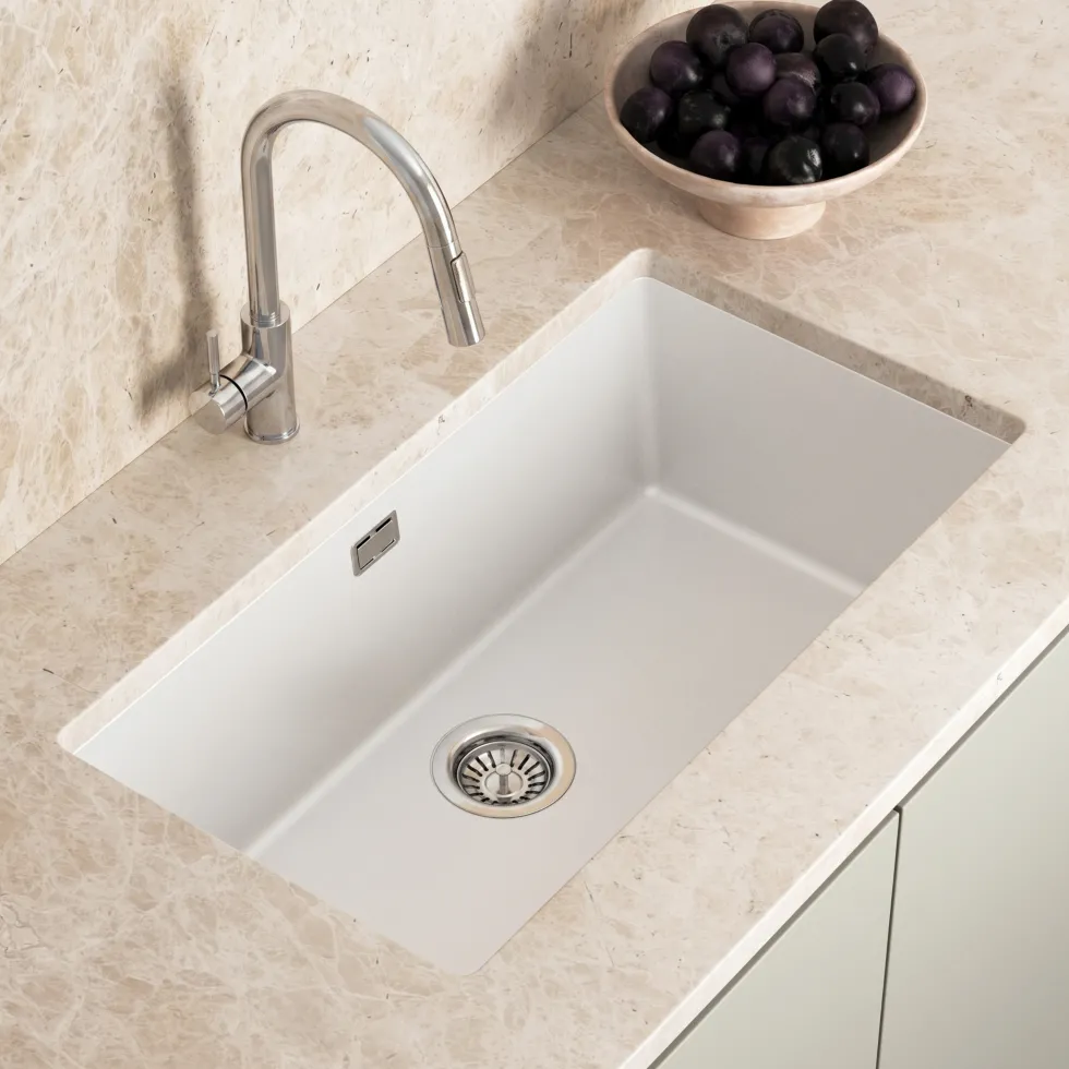 Vellamo Terra XL 1 Bowl Granite Composite Inset / Undermount Kitchen Sink & Waste - 774 x 434mm
