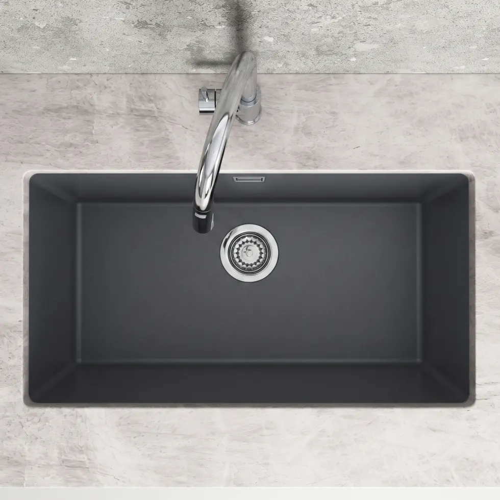 Vellamo Terra XL 1 Bowl Granite Composite Inset / Undermount Kitchen Sink & Waste - 774 x 434mm