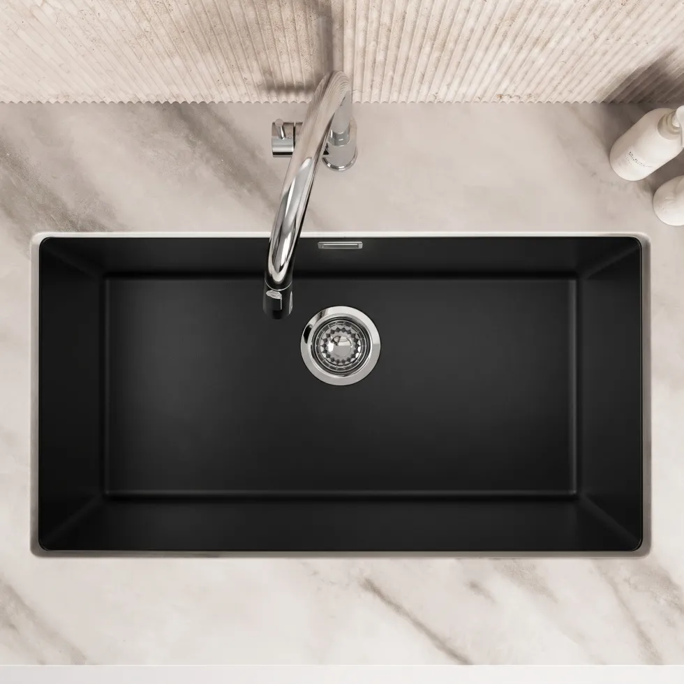 Vellamo Terra XL 1 Bowl Granite Composite Inset / Undermount Kitchen Sink & Waste - 774 x 434mm