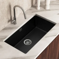 Vellamo Terra XL 1 Bowl Granite Composite Inset / Undermount Kitchen Sink & Waste - 774 x 434mm