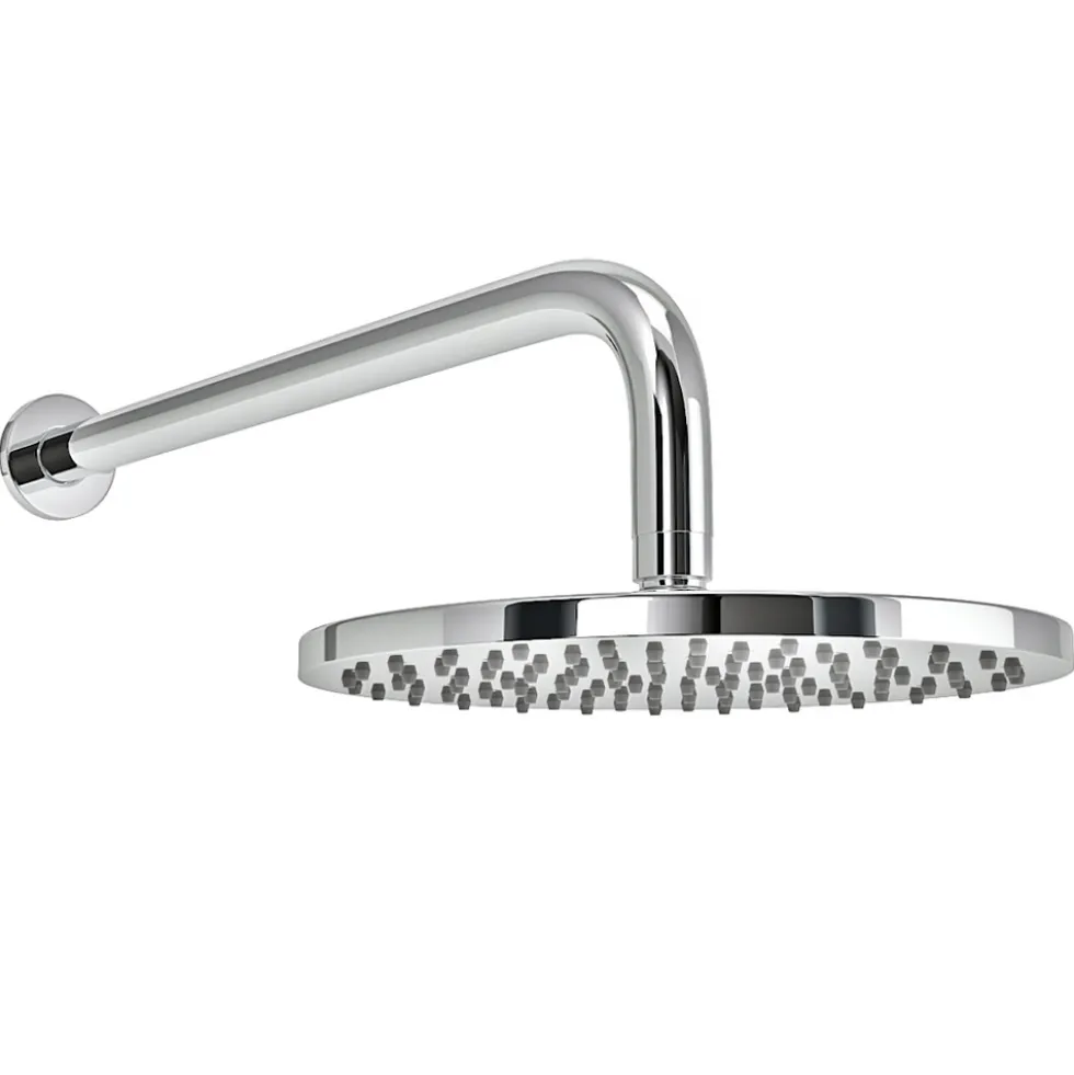 Vellamo Twist ABS Round Fixed Shower Head & Arm - 200mm