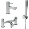 Vellamo Twist Basin Mixer and Bath Shower Mixer Pack
