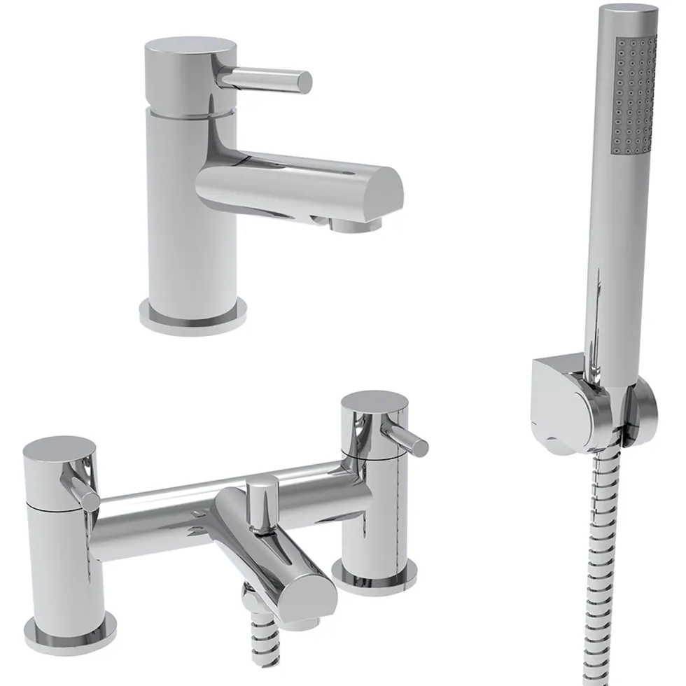 Vellamo Twist Basin Mixer and Bath Shower Mixer Pack