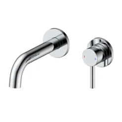 Vellamo Twist Chrome Wall Mounted Basin Mixer with Easy Plumb Installation Kit