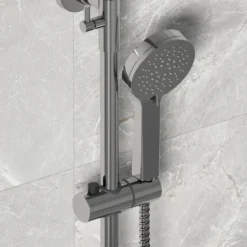 Vellamo Twist Round Thermostatic Shower Valve, Fixed Head & Handset Shower Set - Chrome