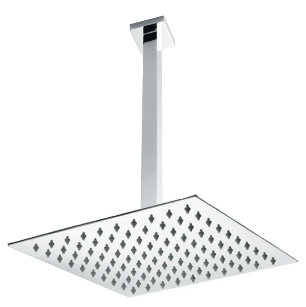 Vellamo Ultra Thin Square 200mm Shower Head & Ceiling Mounted Arm