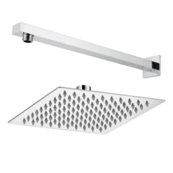 Vellamo Ultra Thin Square 200mm Shower Head & Wall Mounted Arm