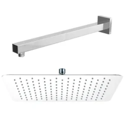 Vellamo Ultra Thin Square 400mm Shower Head & Wall Mounted Arm