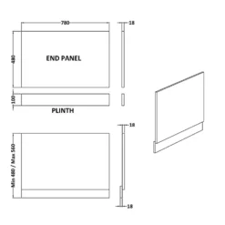 Vellamo Waterproof Bath End Panel