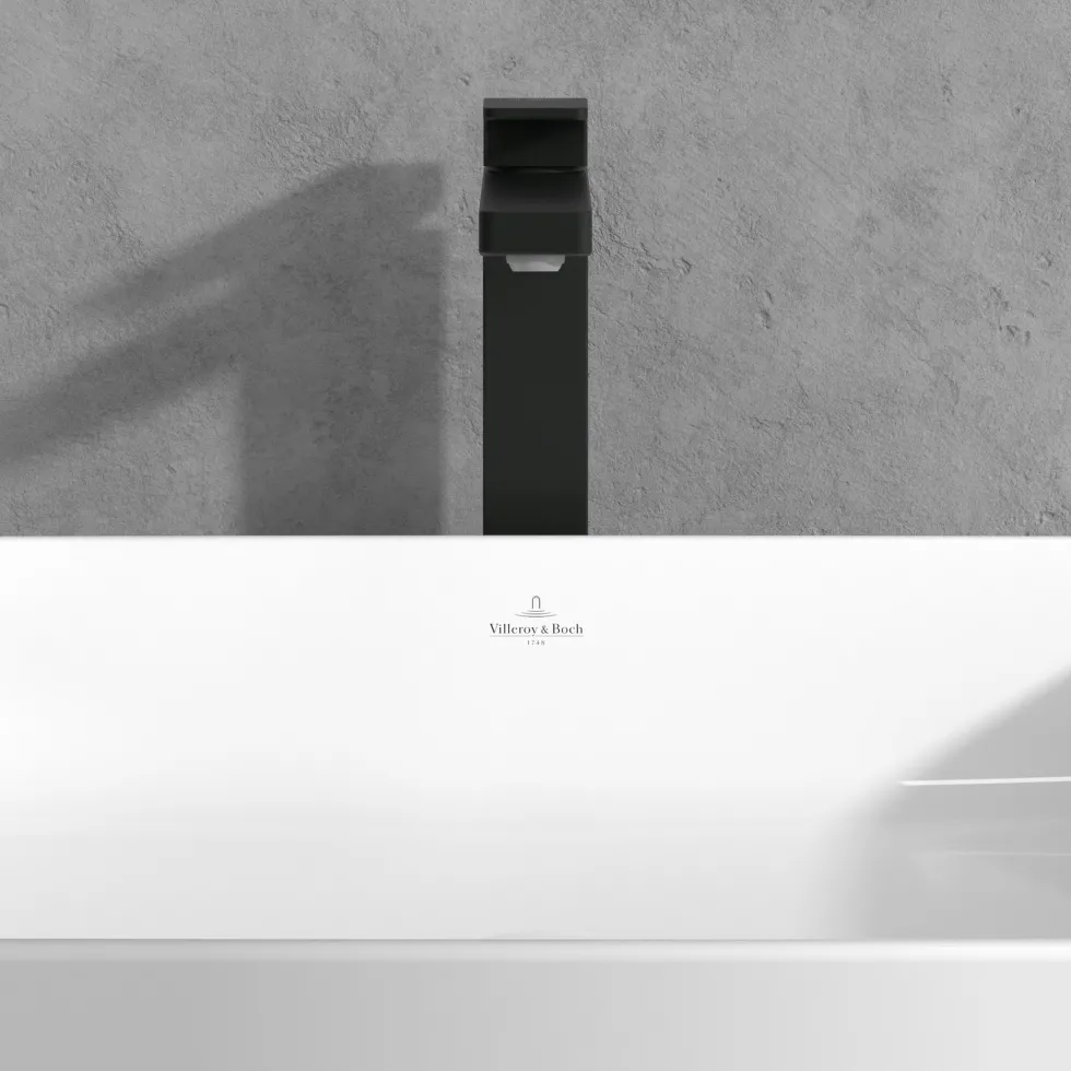 Villeroy & Boch Architectura Square Tall Basin Mixer Tap with Click Clack Waste