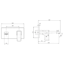 Villeroy & Boch Architectura Square Wall Mounted Basin Mixer Tap & Easy Installation Box